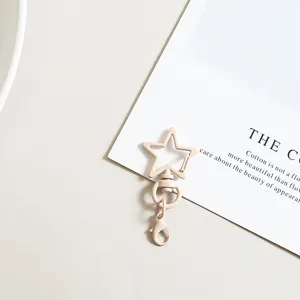 Porte-clés en métal mousqueton étoile rose accessoire DIY pendentif pour peluches.