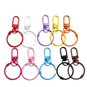 Colorful metal key rings and loose-leaf book rings for DIY handmade crafts and accessories.