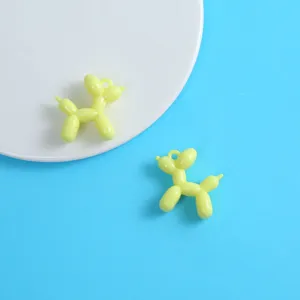 Candy-colored acrylic balloon dog charms DIY keychain pendants for phone chains resin crafts.