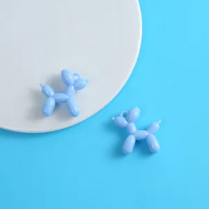 Cute candy color acrylic balloon dog charm diy keychain phone strap pendant resin material