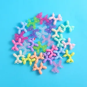 Colorful resin balloon dog charms cute DIY keychains jewelry making accessories for phone.