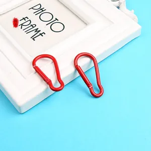 Moschettone a molla in lega di alluminio rosso mini portachiavi accessori per gioielli
