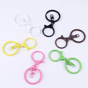 Colorful metal lobster clasp keychains bulk candy color keychain DIY craft accessories