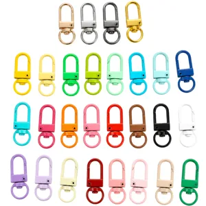 Zinc Alloy Rotating Gate Clasp Keychain DIY Bag Hanging Buckle Multi Color Metal Snap Hook Jewelry Making Accessories