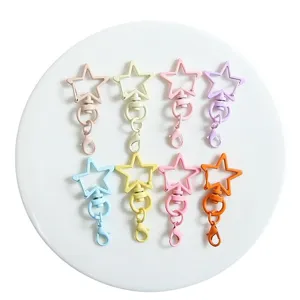 Porte-clés mousqueton étoile coloré accessoires DIY crochets métalliques lot de 8