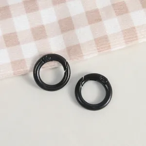 20mm black spring rings round metal snap hook DIY jewelry accessories connectors keychains