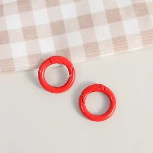 20mm red spring rings metal O-rings DIY bag accessories keychain making clasp craft parts