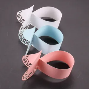 Detail view of European style hollow paper gift wrappers for chocolate and party decoration.