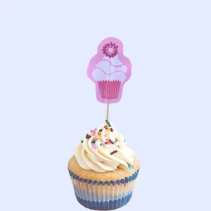 Bonito adorno para cupcakes y decoración de tartas rosa para fiesta y cumpleaños