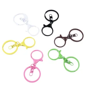 Colorful metal lobster clasp keychains candy color DIY hanging ring accessories set for bags.