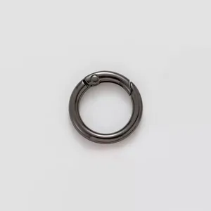 Gunmetal round spring buckle snap hook for bags and DIY craft hardware accessories.