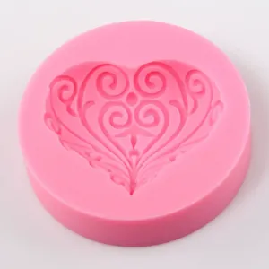 Molde para Pastel de Fondant de Silicona en Forma de Corazón Molde de Relieve Herramienta de Decoración de Pasteles