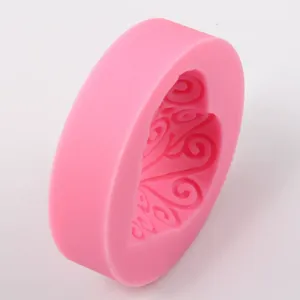 Molde de silicona rosa corazon pastel para hornear fondant herramienta relieve detalle