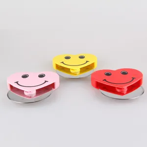 Cute heart shaped smiley pizza cutter wheel stainless steel baking tool set main view
