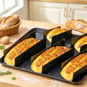 Stampo da forno antiaderente a forma di U per panini da hot dog, baguette e hamburger.