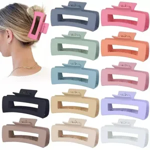 Mollette per Capelli Rettangolari Opache Grandi Pinze Antiscivolo Accessori Minimalisti per Acconciature da Donna