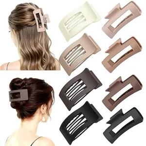 Matte flat hair claw clips set minimalist large hair accessories for women daily styling