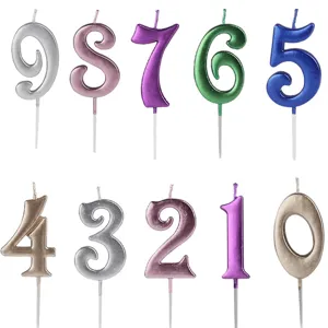 Colorful birthday candles number set 0-9 for party cake decoration and celebrations