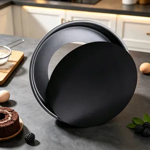 Tortiera rotonda antiaderente con fondo rimovibile, stampo da forno anti-perdita per la cucina.