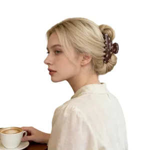 Molla per capelli marrone stile coreano con stampa farfalla elegante accessorio dettaglio