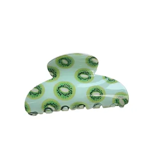 Kiwi fruit print hair claw clip aesthetic cute hair accessory for women daily styling