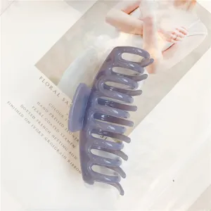 Jelly color hair claw clip, large shark tooth hair catch for thick hair, stylish bath hair accessory.