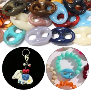 Acrylic two-color tie-dye pig nose beads DIY handmade bracelet jewelry accessories