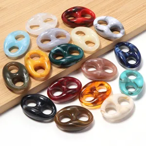 Colorful acrylic tie-dye pig nose beads DIY handmade bracelet jewelry accessories parts