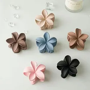 Matte plumeria flower hair claw clip cute non-slip hair styling accessory for women daily wear