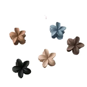 Colorful plumeria flower hair claw clips set, cute daily styling hair accessories for women.