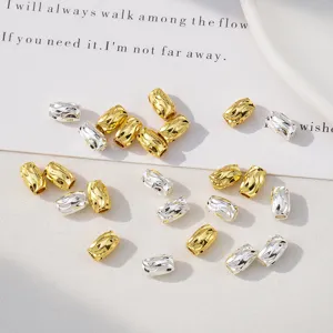 Copper 18K Gold Plated S Pattern Wave Beads For Jewelry Making DIY Handmade Spacer Beads Accessories Gold Silver Color