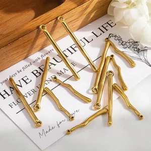 304 Stainless Steel Irregular Long Bar Pendants Minimalist Stick DIY Jewelry Charms For Earring Necklace Making Accessories