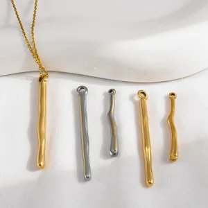 304 stainless steel irregular long stick pendant DIY necklace charm jewelry accessory