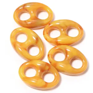 Acrylic two-color marbled pig nose beads for DIY handmade bracelet and jewelry accessories