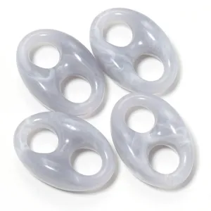 Close-up detail of grey acrylic marble pig nose loose beads for DIY jewelry making accessories