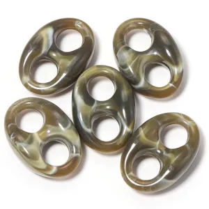 Acrylic two-color swirled pig nose beads for DIY handmade bracelets and jewelry accessories.