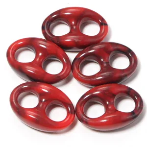 Acrylic marbled pig nose beads red black two color diy handmade bracelet jewelry accessories