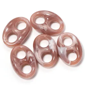 Acrylic swirled oval pig nose chain link beads, DIY handmade jewelry making accessory parts.