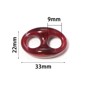 Acrylic resin pig nose bead marble pattern charm DIY jewelry making accessory crafting supply