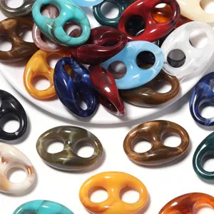 Colorful Acrylic Pig Nose Beads Irregular DIY Jewelry Making Bracelet Craft Accessories Main View