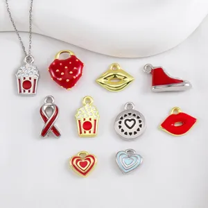 Κράμα σμάλτο καρτούν ποπ κορν αγάπη charms DIY κολιέ βραχιόλι κοσμήματα αξεσουάρ κύρια εικόνα