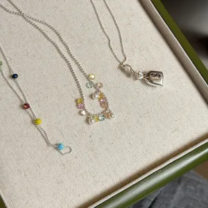 S925 zilver kleurige dopamine ketting set prachtig mode sieraden voor vrouwen stijl