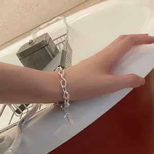 S925 zilveren schakelarmband minimalistische mode veelzijdige hand sieraden accessoire