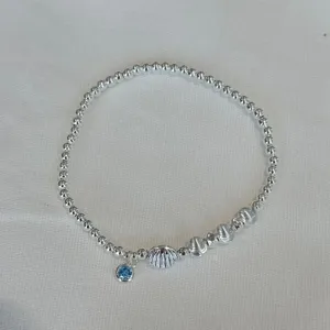 s925 zilver blauw kralen armband vrouwen minimalistische handgemaakte mode stapelbare sieraden