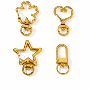 Chiusura Girevole in Acciaio Inossidabile Forma di Cuore Stella Fiore Connettori per Gioielli DIY per Borsa Bracciale Fatti a Mano Oro Argento