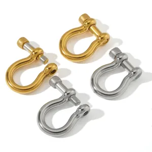 Maniglione ferro di cavallo in acciaio inox U fibbia portachiavi accessorio gioielli DIY