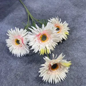 Artificial gerbera daisy flower head detail view for wedding decoration and floral arrangement