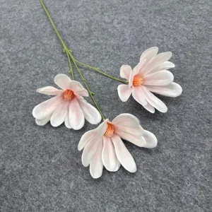 Rametto di fiori di magnolia artificiali 3 teste fiori finti di seta matrimonio