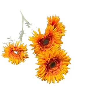 4-head artificial gerbera daisy flowers for wedding arch and home decoration simulation plant