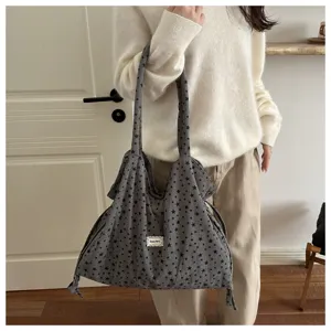 Bolso tote vintage coreano con estampado de estrellas gran capacidad bolso de hombro